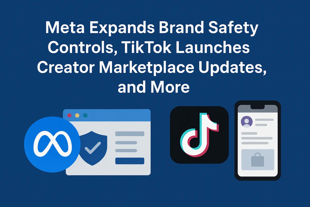 Meta Expands Brand Safety Controls, TikTok Launches Creator Marketplace Updates, and More