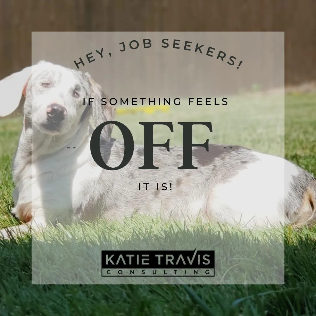 This image conveys a strong message to job seekers about trusting their instincts during the job search. Would you like suggestions for similar designs, or should I help craft a caption or content to go along with this visual?