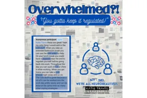 “Stressed woman sitting at her desk with hands on her head, surrounded by papers, a laptop, and coffee. Background is slightly blurred to show chaos. Overlay text reads: ‘Feeling Flustered at Work? Let’s Calm the Chaos’ in bold, soothing font.”