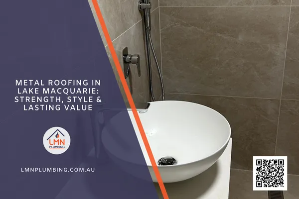 White vanity in tiled like macquarie bathroom