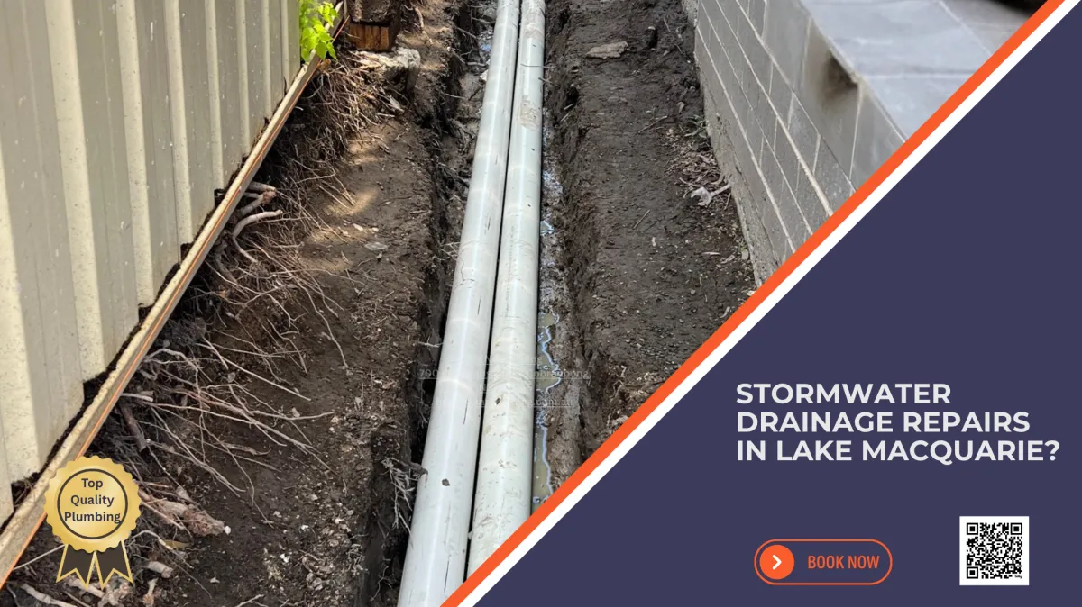 Image of stormwater pipe being installed at a home in Lake Macquarie