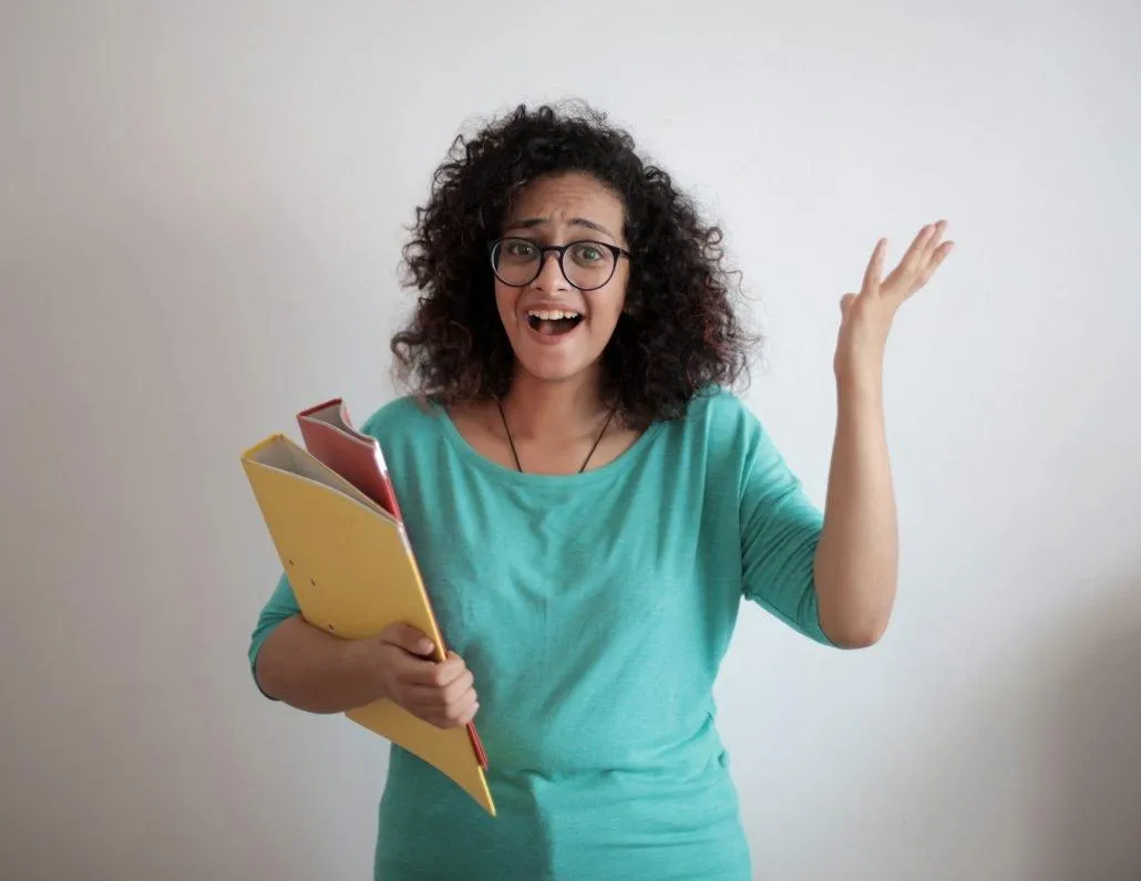 Woman in green shirt