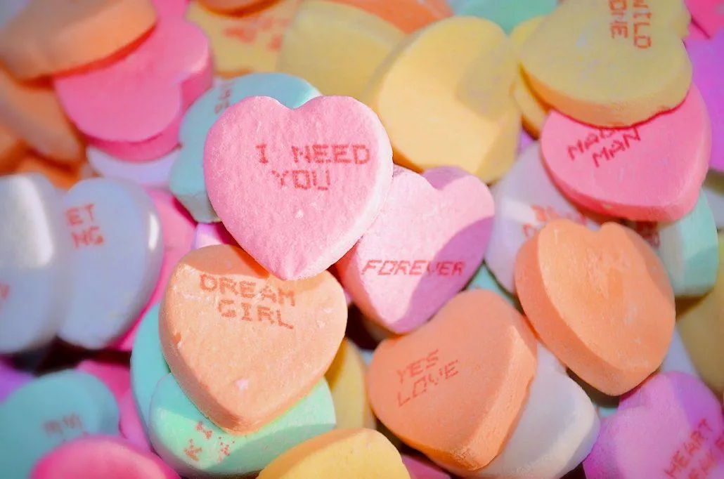 Heart shaped candies