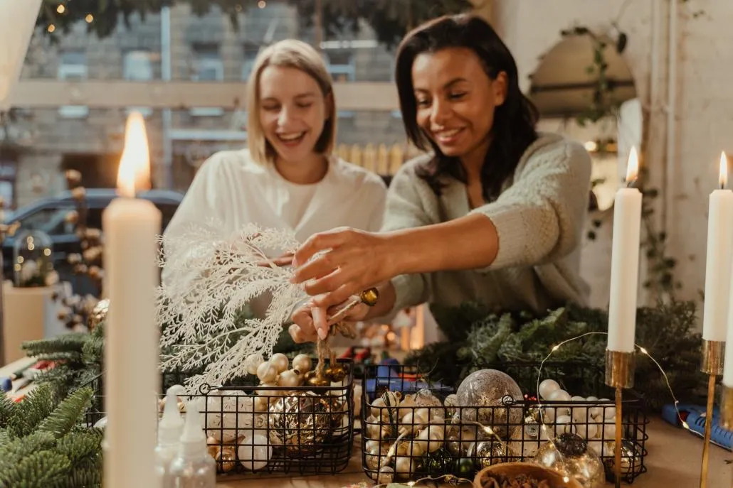 Ladies fixing the table