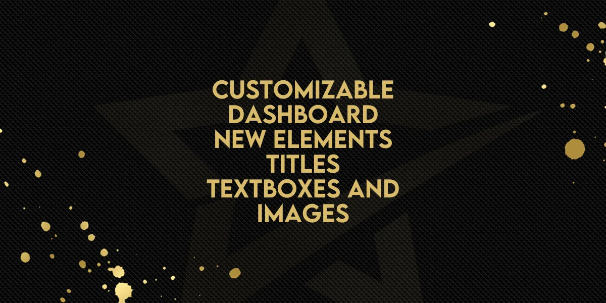 Customizable Dashboard New Elements -- Titles, Textboxes and Images!