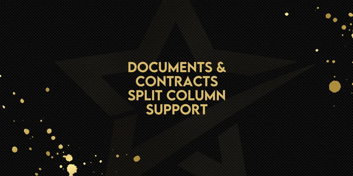 Documents & Contracts: Split Column Support