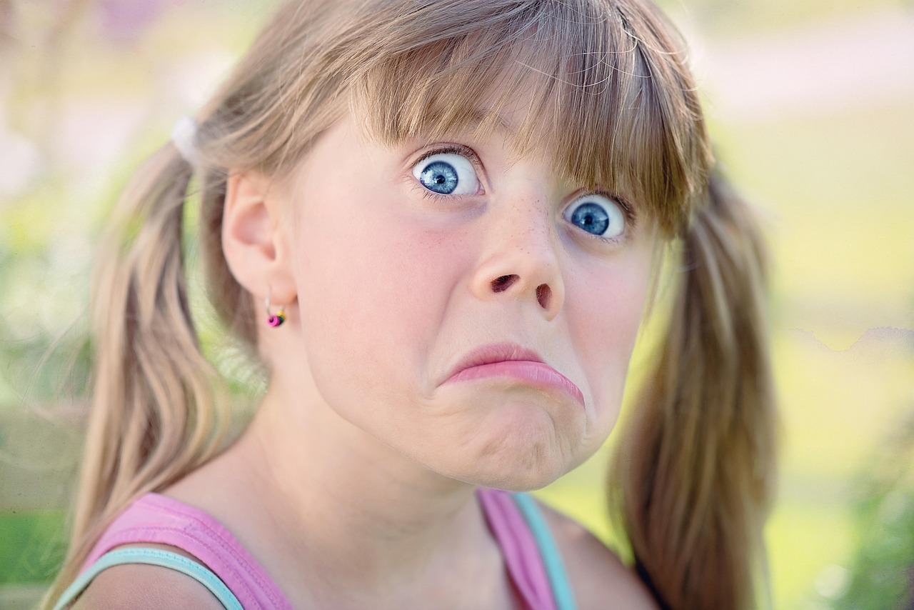 girl with surprised expression