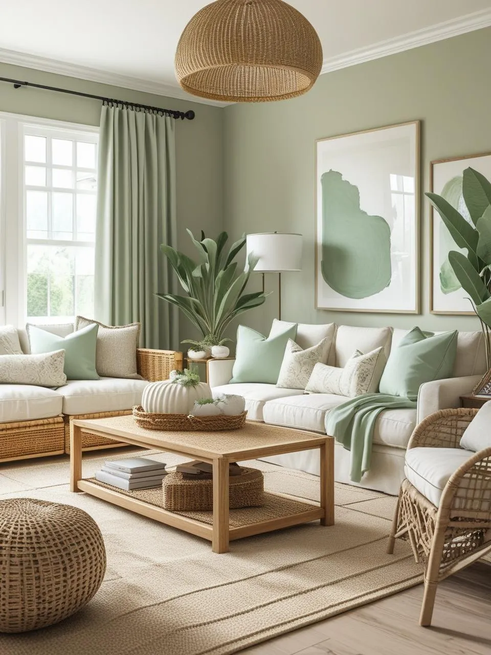Neutral Living Room Refresh: Sand + Sage Palette