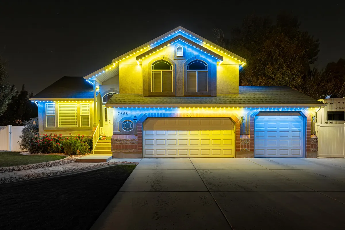 Manhattan Beach home with permanent outdoor lighting