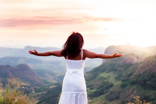 woman feeling free