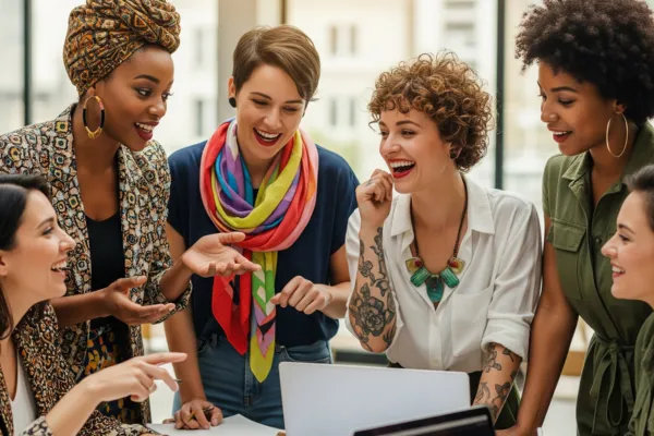 a group of women in their mid 40's sharing ideas