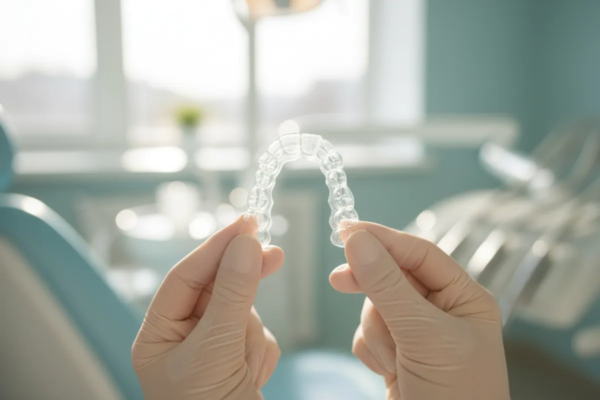 Clear aligners compared to braces for adult orthodontic treatment in a cosmetic dental office