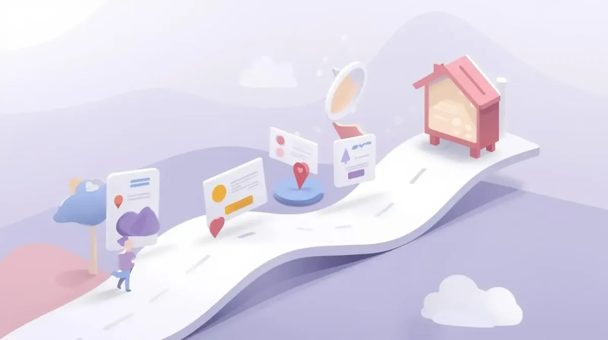 Illustration showing how parents discover and enquire about daycare businesses online