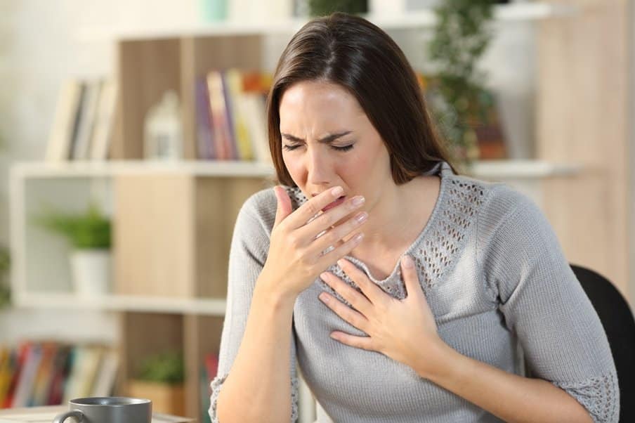 woman coughing