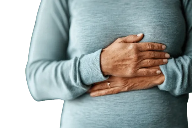 pregnant woman with a stomachache