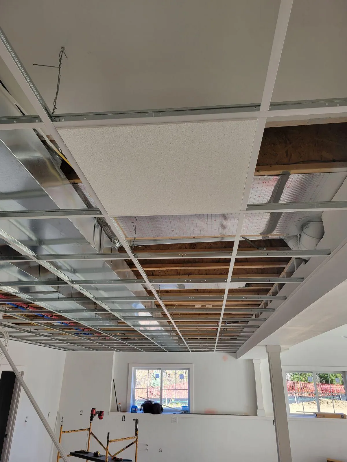 residential suspended drop ceiling installation