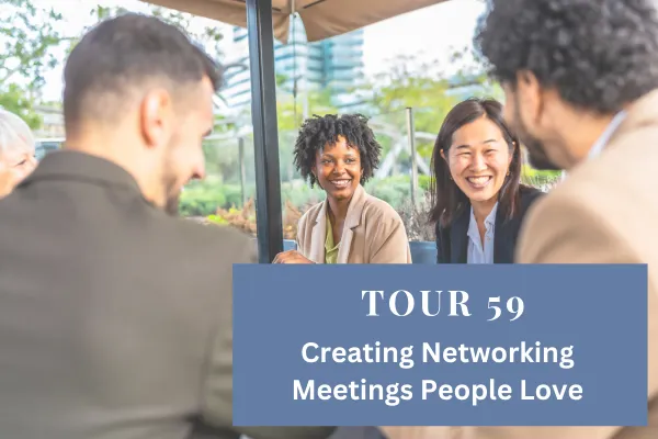 Business professionals networking at a conference reception, engaging in multiple conversations that represent the energy and opportunity of change.