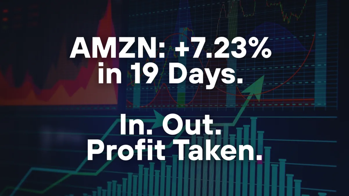 AMZN: +7.23% in 19 Days. In. Out. Profit Taken.