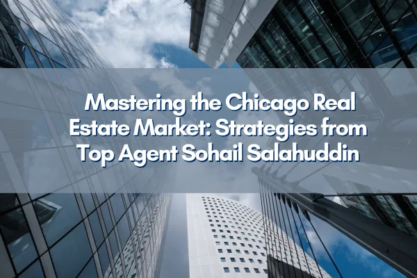 Aerial view of Chicago skyline with focus on real estate development and residential areas, symbolizing the thriving Chicago real estate market.