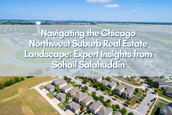 Aerial view of Chicago's residential area, featuring homes for sale