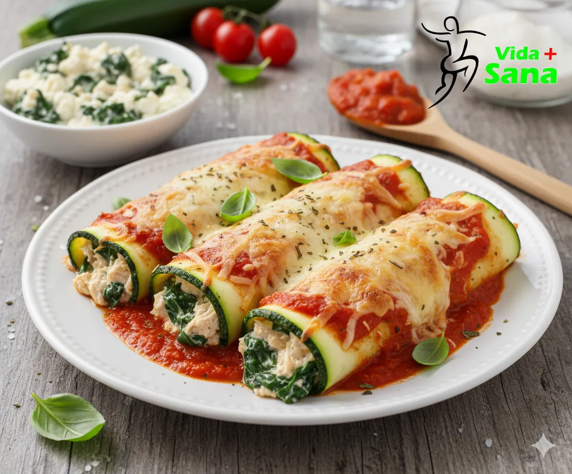 Canelones rellenos de calabacín