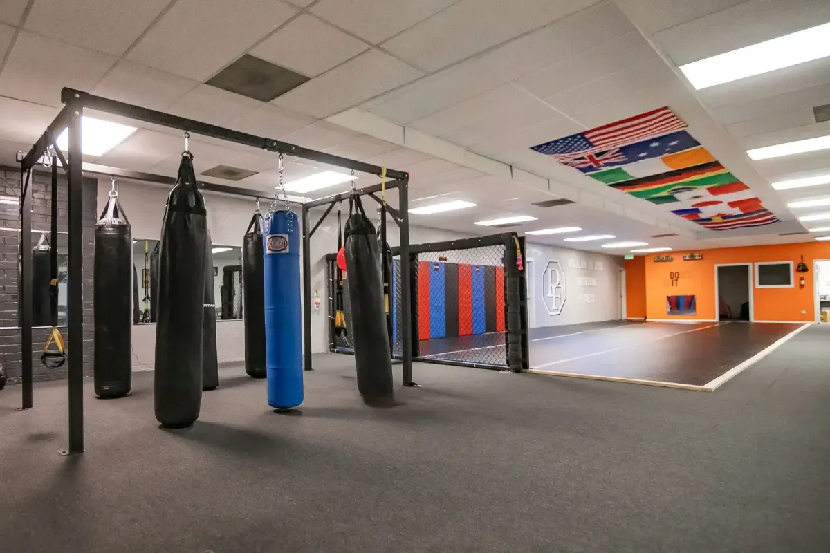 Profound fitness bag and mat area 