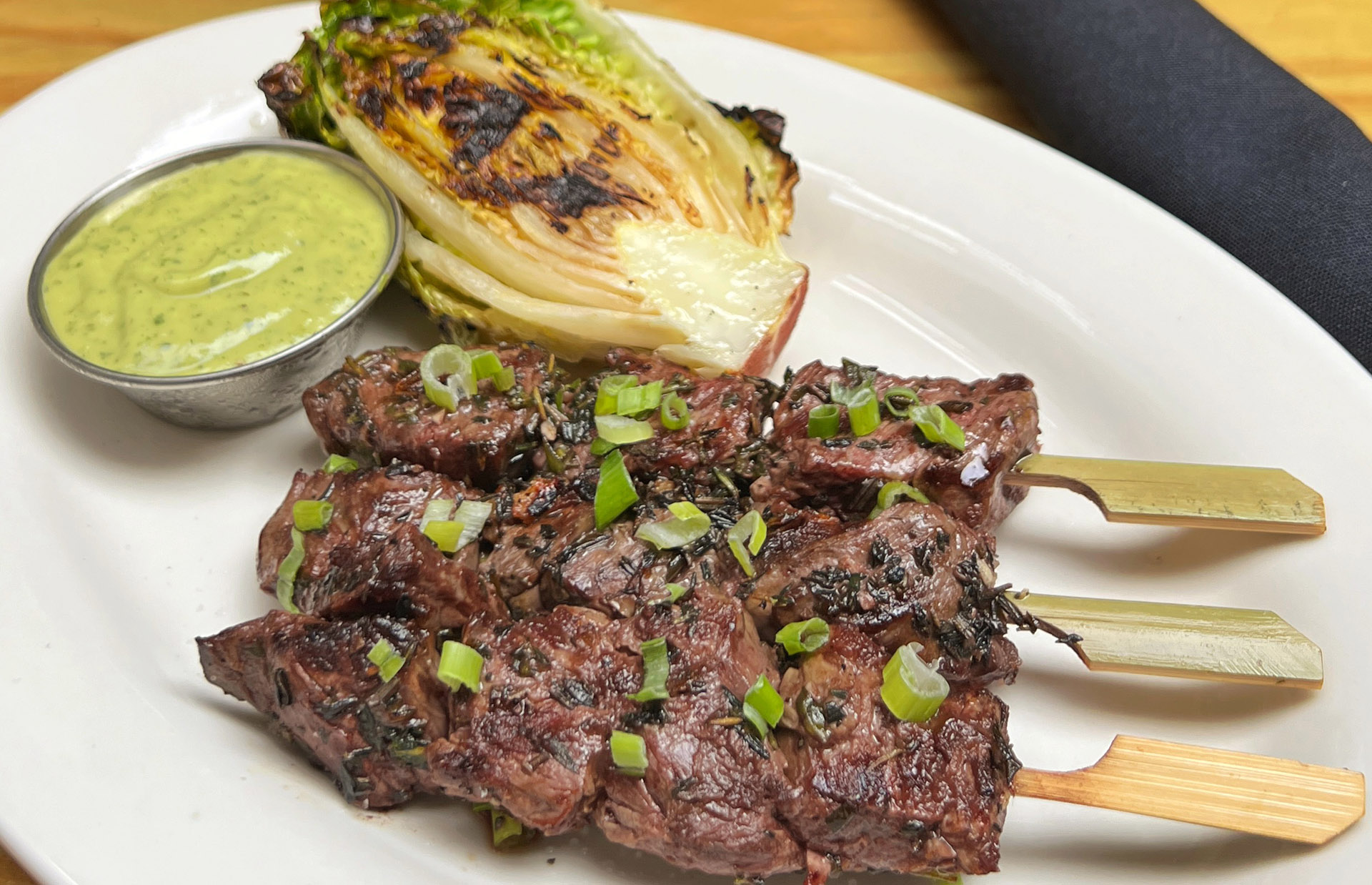 Steak Skewers at Loreley Beer Garden