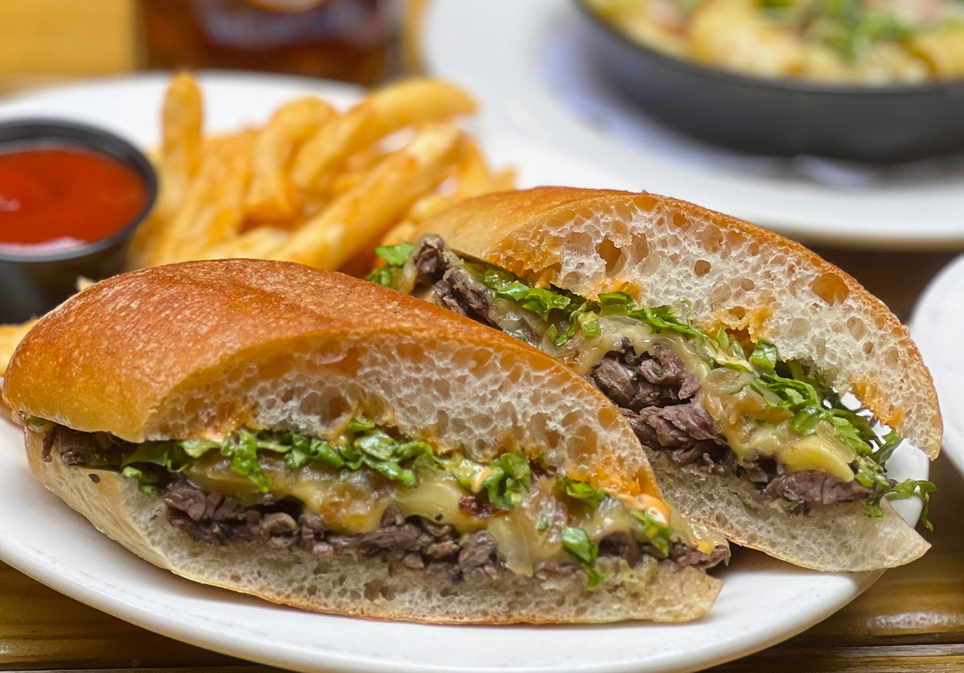 Steak Sandwich at Loreley Beer Garden