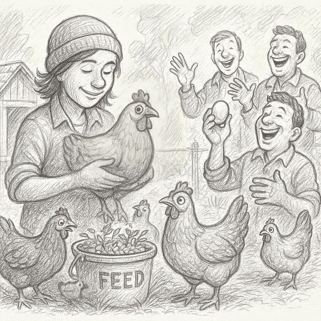 B&W pencil sketch of people laughing