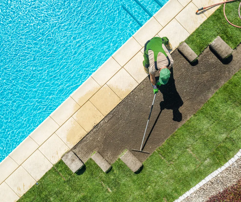 Landscaper in the work