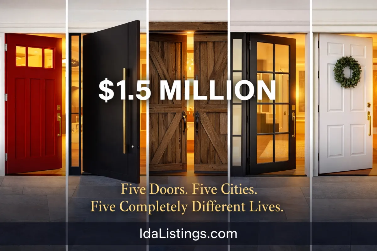 Aerial view of Treasure Valley Idaho showing Boise Eagle Meridian Nampa and Middleton at golden hour