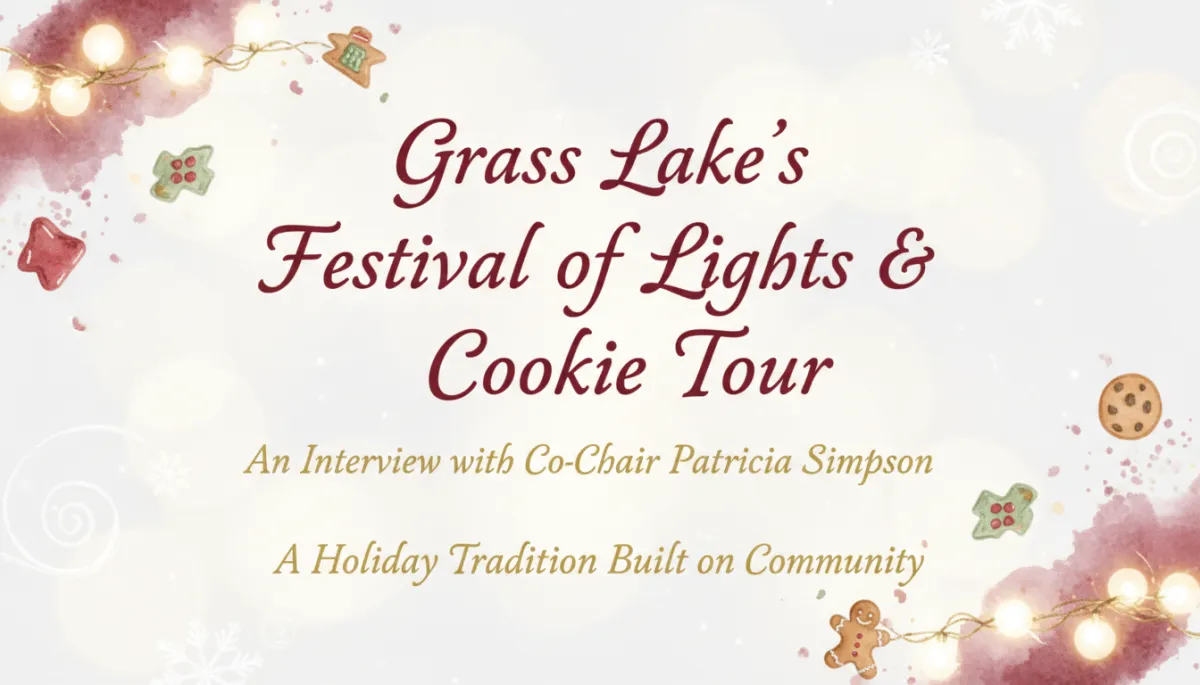 Festive flier for Grass Lake's festival of lights