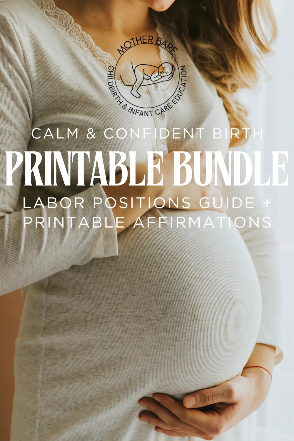 pregnant woman cradling her belly