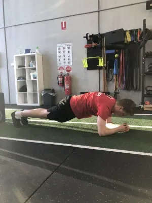 Man performing a warm up exercise