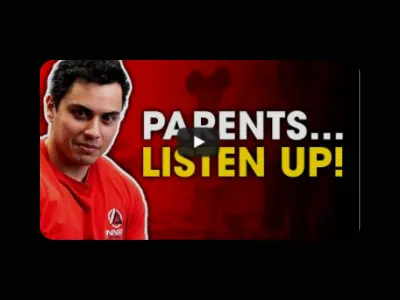 Image of Trent doing a video with the title of parents listen up