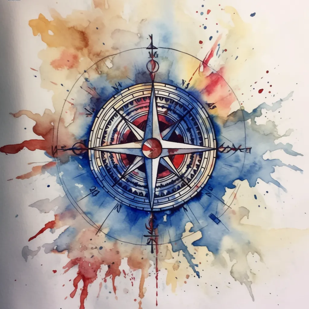 Watercolor Compass by DigiVisionArtDesign