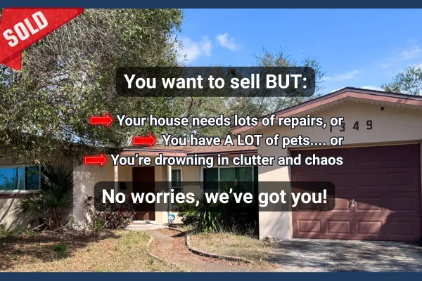 St Petersburg home for sale with trees and landscaping