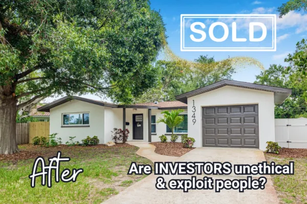 front view of a fully updated 3 bedroom 2 bathroom home in St Petersburg FL