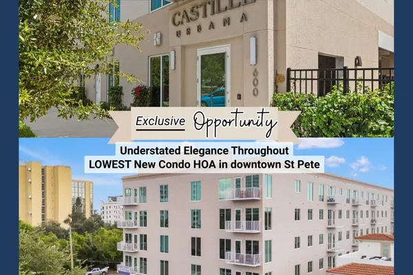 Exterior view of Castille Urbana, the downtown condo community in St Petersburg, FL