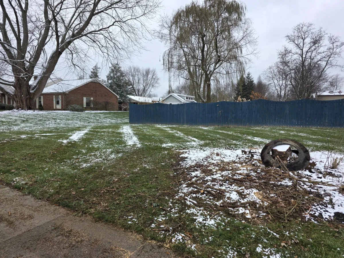 Clean yard after yard debris removal in Dayton Ohio