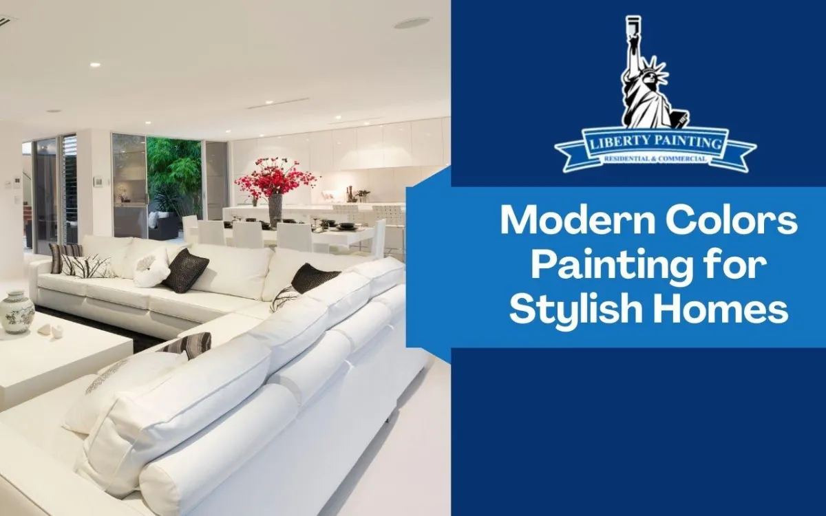 Modern colors painting in a bright Arlington living room