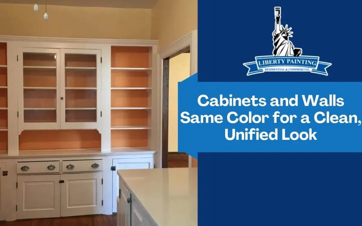 Kitchen with cabinets and walls painted in the same soft beige color