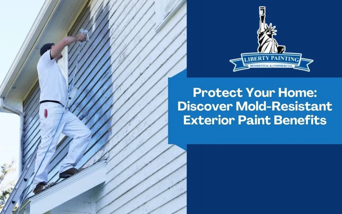 Exterior wall coated with mold-resistant exterior paint for long-lasting protection