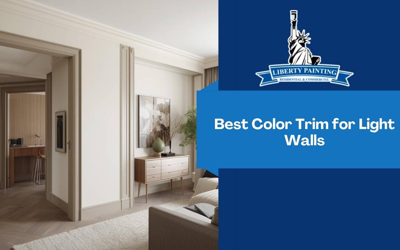 Living room showcasing the best color trim for light walls