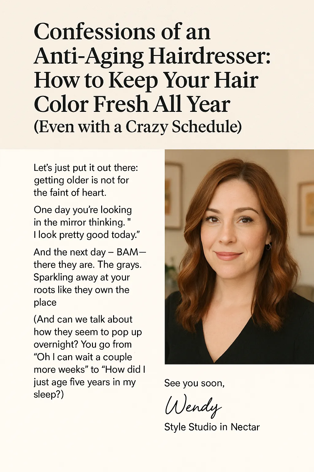 Confessions of an Anti-Aging Hairdresser: How to Keep Your Hair Color Fresh All Year (Even with a Crazy Schedule)