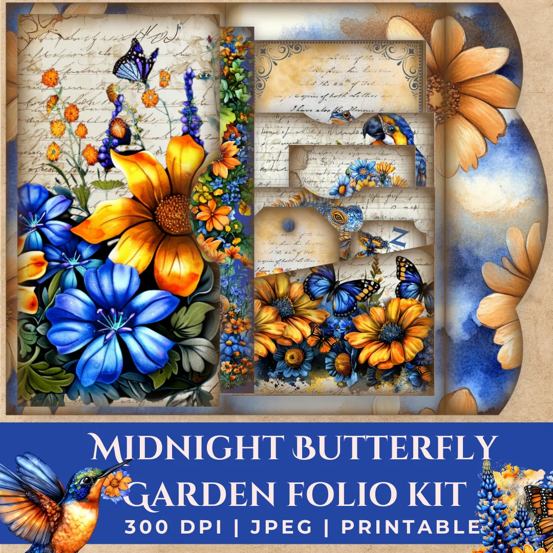 Midnight Butterfly Garden Folio Kit