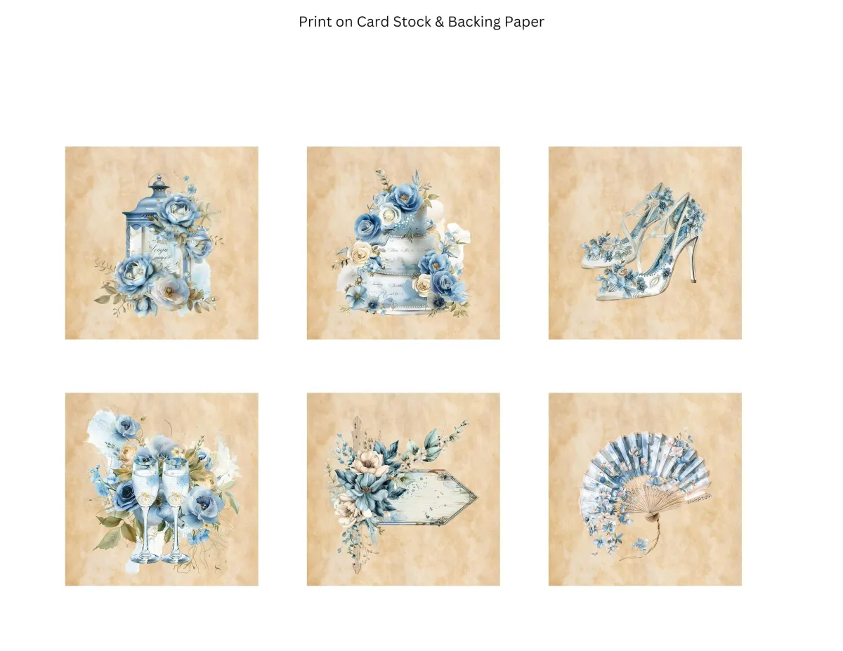 Blue & Ivory Elegant Wedding Ephemera Pack Page 13