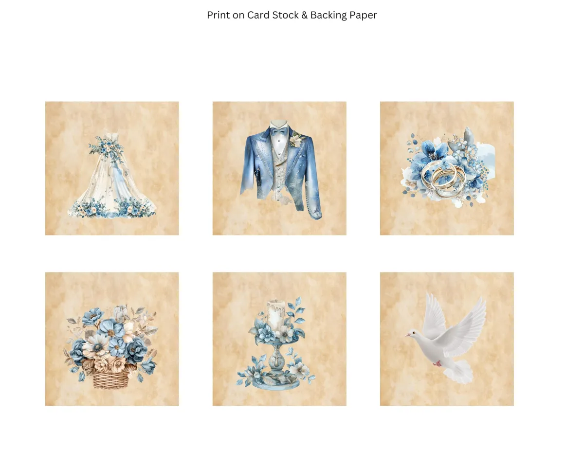 Blue & Ivory Elegant Wedding Ephemera Pack Page 14