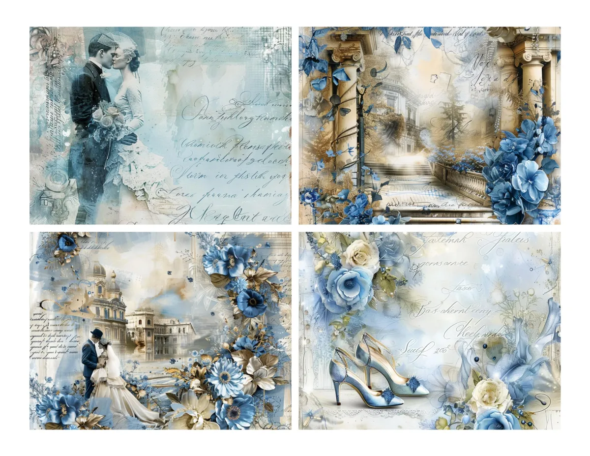 Blue & Ivory Elegant Wedding Ephemera Pack Page 3