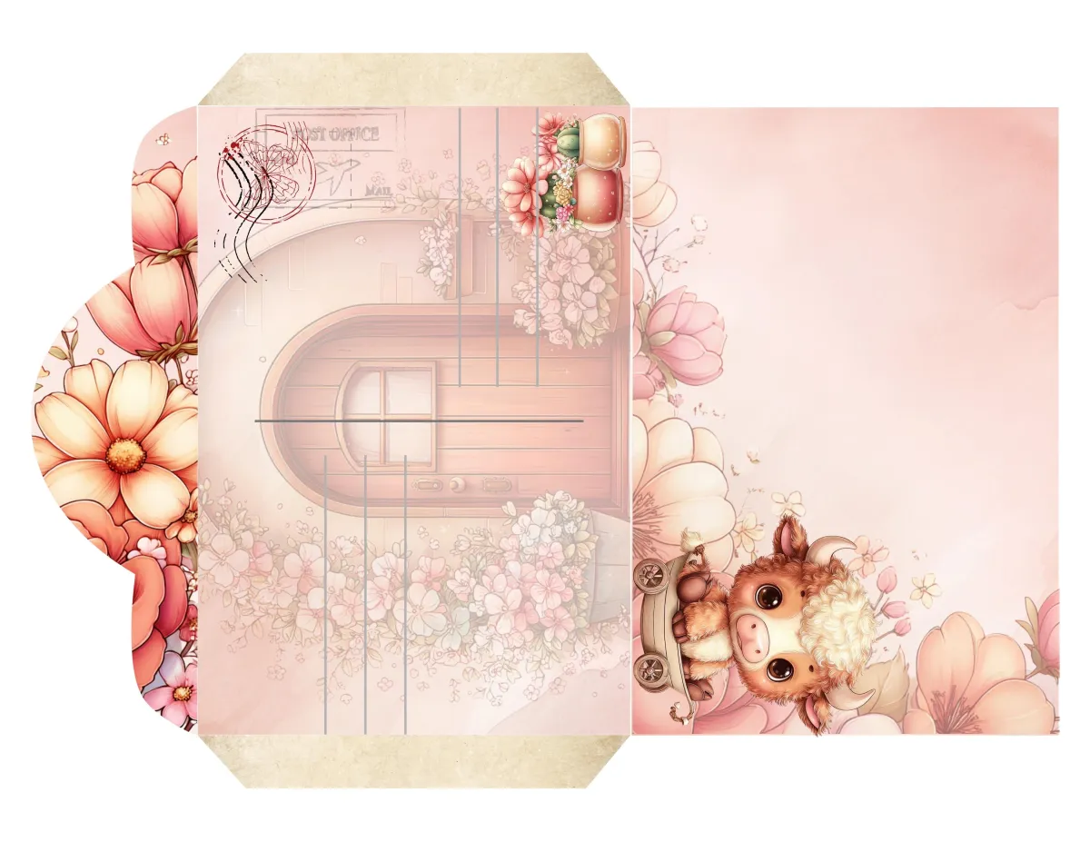 Pink Baby Highland Cows Ephemera Pack